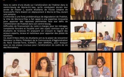 Quatre étudiants de Sciences Po Paris en visite à MORNE-À-L’EAU.