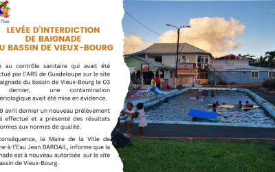 Levée d’interdiction de baignade au bassin de VIEUX-BOURG